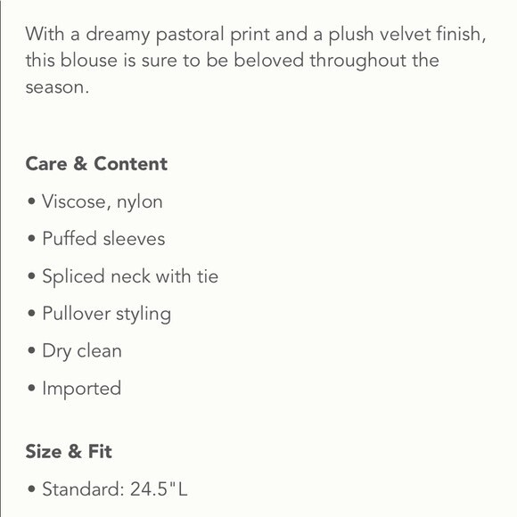 Anthropologie Faustine Velvet Peasant Blouse - Picture 6 of 7